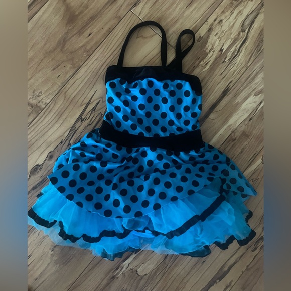 Art Stone Other - Artstone girls dance outfit costume size SC Blue Polka Dot Kids Costume